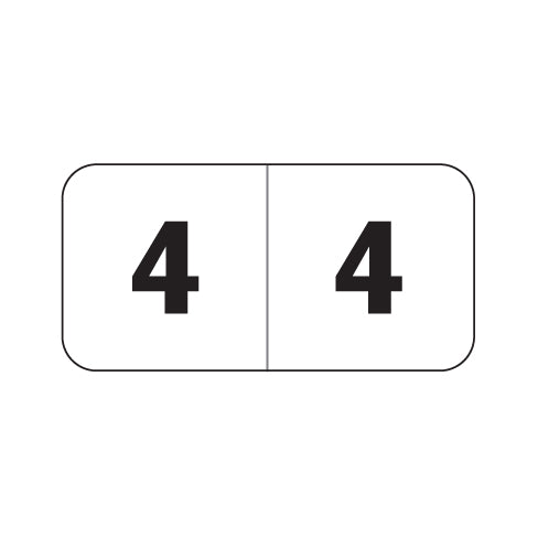 Jeter 4500 "4" Labels 3/4" X 1-1/2" Laminated- Roll of 500