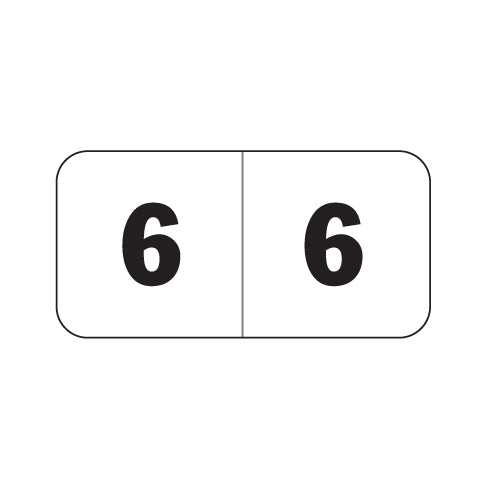 Jeter 4500 "6" Labels 3/4" X 1-1/2" Laminated- Roll of 500