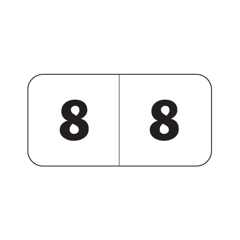 Jeter 4500 "8" Labels 3/4" X 1-1/2" Laminated- Roll of 500