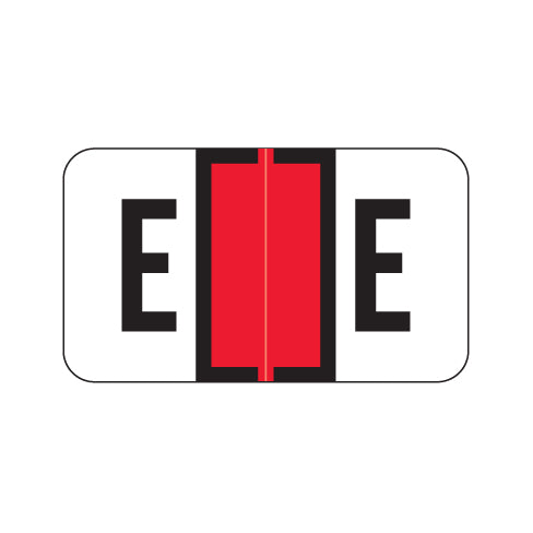 Jeter 0200 Alpha "E" Labels, Laminated Stock, 15/16" X 1-5/8" - Roll of 500