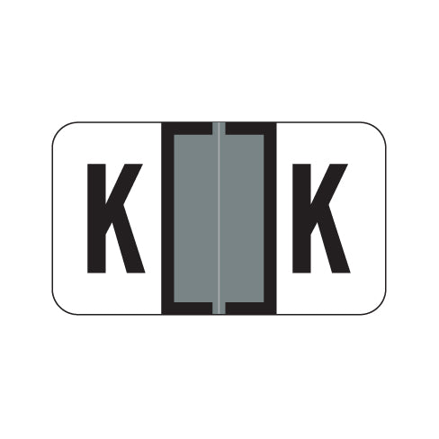 Jeter 0200 Alpha "K" Labels, Laminated Stock, 15/16" X 1-5/8" - Roll of 500