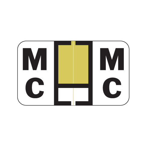 Jeter 0200 Alpha "Mc" Labels, Laminated Stock, 15/16" X 1-5/8" - Roll of 500