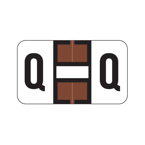 Jeter 0200 Alpha "Q" Labels, Laminated Stock, 15/16" X 1-5/8" - Roll of 500