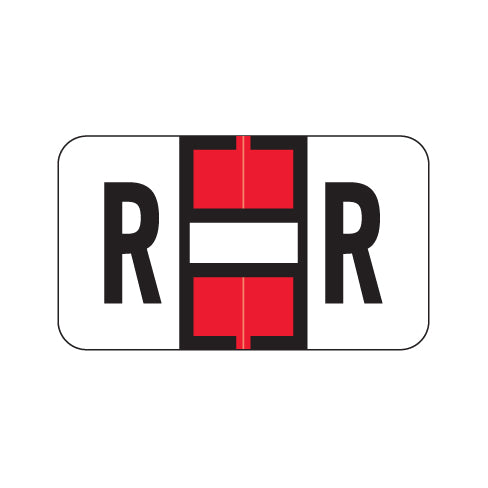 Jeter 0200 Alpha "R" Labels, Laminated Stock, 15/16" X 1-5/8" - Roll of 500