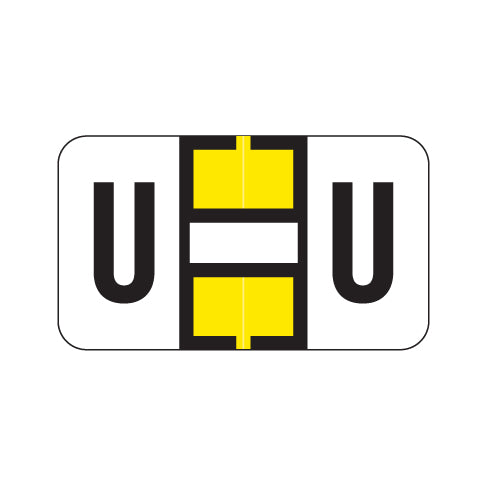 Jeter 0200 Alpha "U" Labels, Laminated Stock, 15/16" X 1-5/8" - Roll of 500