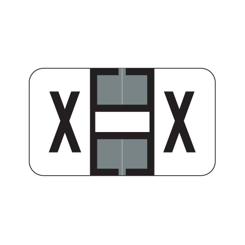 Jeter 0200 Alpha "X" Labels, Laminated Stock, 15/16" X 1-5/8" - Roll of 500