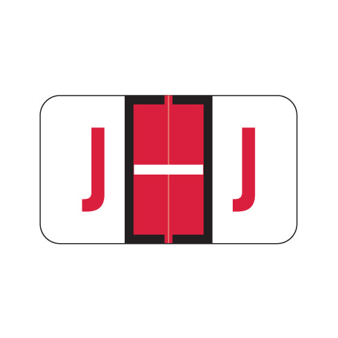 Jeter 5100 Alpha "J" Labels 15/16" X 1-5/8" Laminated- Pack of 225