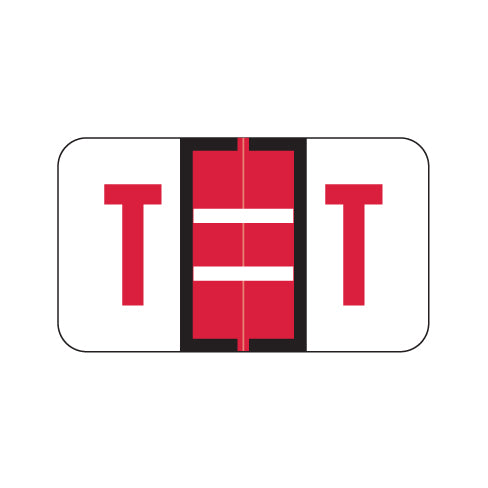 Jeter 5100 Alpha "T" Labels 15/16" X 1-5/8" Laminated- Pack of 225
