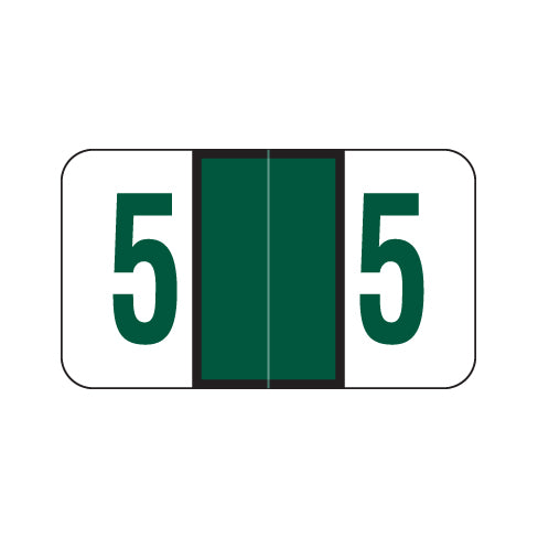 Jeter 6190 "5" Labels 15/16" X 1-5/8" Laminated- Roll of 500