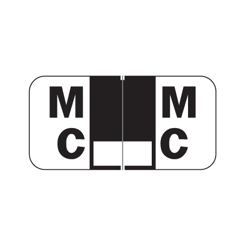 Jeter 2900 "MC" Labels 3/4" X 1-1/2" Laminated- Roll of 500