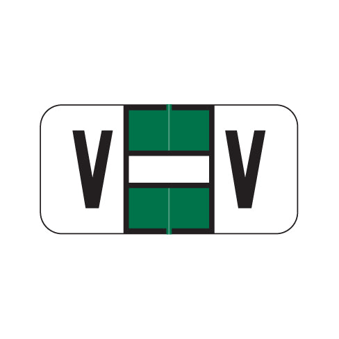 Jeter 2900 "V" Labels 3/4" X 1-1/2" Laminated- Roll of 500
