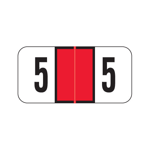 Jeter 3000 "5" Labels 3/4" X 1-1/2" Laminated- Roll of 500
