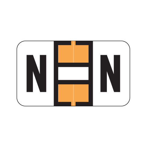 Jeter 5800 "N" Labels 15/16" X 1-5/8" Laminated- Ring Binder Pack of 240