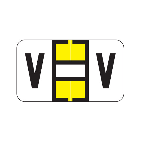 Jeter 7100 "V" Labels 15/16" X 1-5/8" Laminated-  Pack of 225