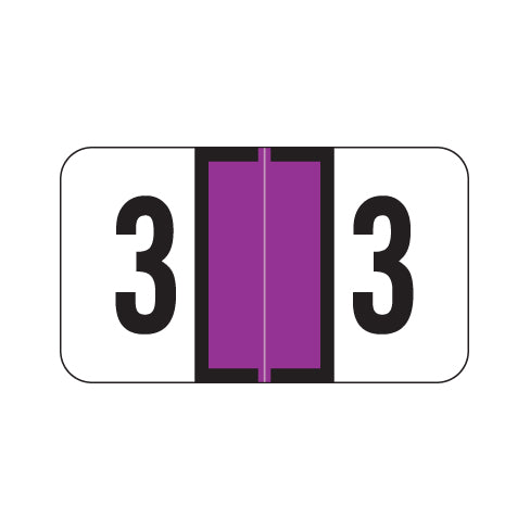 Jeter 7300 "3" Labels 15/16" X 1-5/8" Laminated- Roll of 500