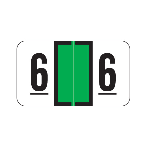 Jeter 7300 "6" Labels 15/16" X 1-5/8" Laminated- Roll of 500