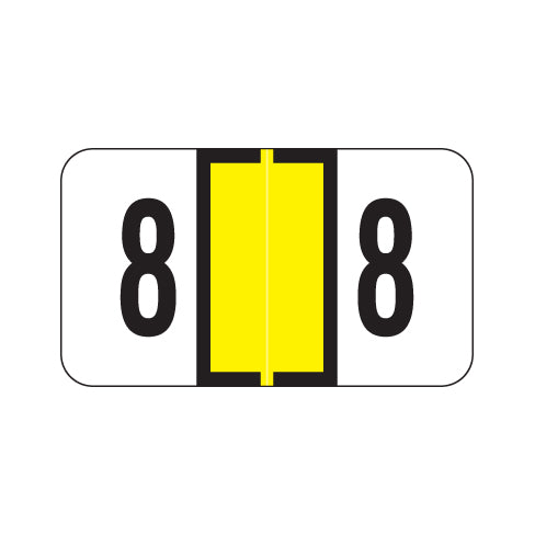 Jeter 7300 "8" Labels 15/16" X 1-5/8" Laminated- Roll of 500