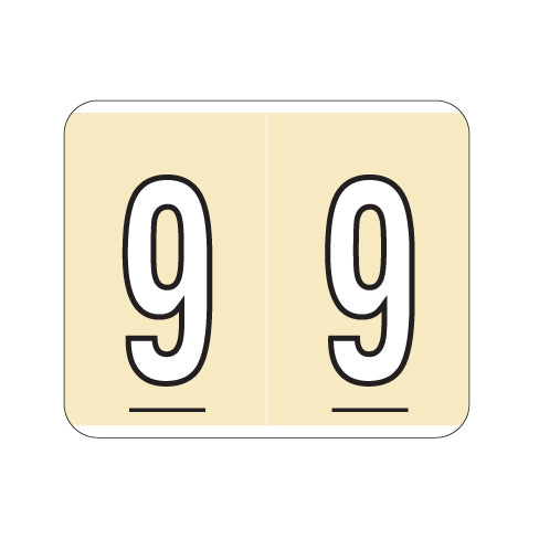 Kardex PSF-138 "9" Labels 1-1/4" X 1-1/2" Laminated- Roll of 500