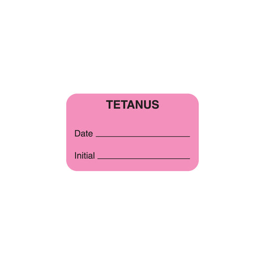 MAP2430 TETANUS- Fluorescent Pink 1-1/2" X 7/8" (Roll of 250)