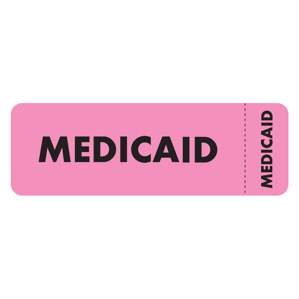 MAP3090 MEDICAID- Fluorescent Pink 3" X 1" (Roll of 250)