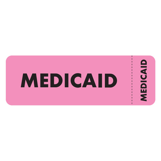 MAP3090 MEDICAID- Fluorescent Pink 3" X 1" (Roll of 250)