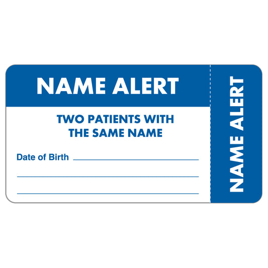 MAP3100 NAME ALERT- White/Blue 3-1/4" X 1-3/4" (Roll of 250)