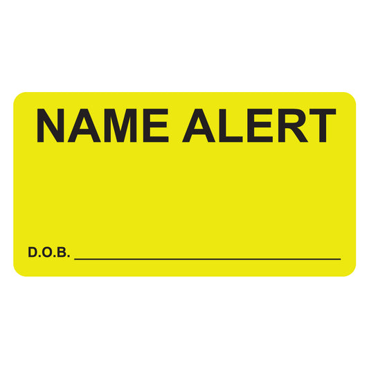 MAP3410 NAME ALERT- Fl Chartreuse, 3-1/4" X 1-3/4" (Roll of 250)