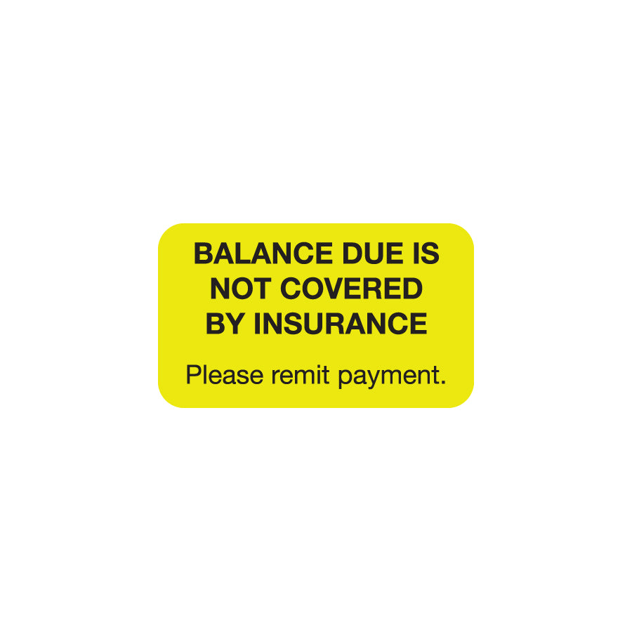 MAP4060 BALANCE DUE- Fluorescent Chartreuse 1-1/2" X 7/8"-Roll of 250