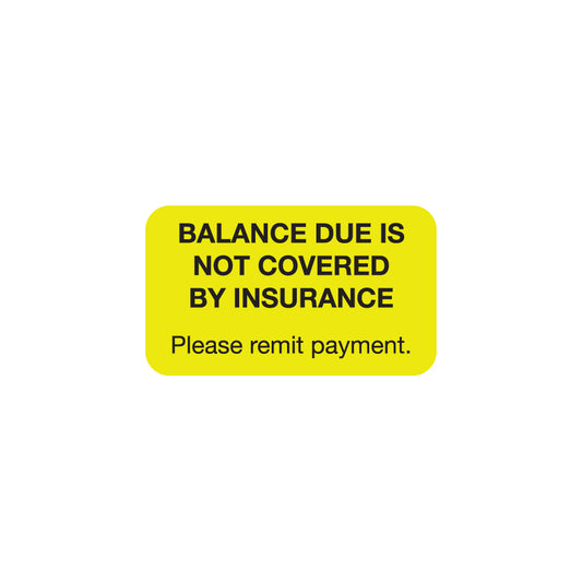 MAP4060 BALANCE DUE- Fluorescent Chartreuse 1-1/2" X 7/8"-Roll of 250
