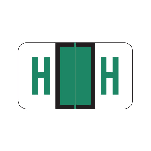 POS Alpha "H" Labels, Laminated Stock, 15/16" X 1-5/8" - Roll of 500
