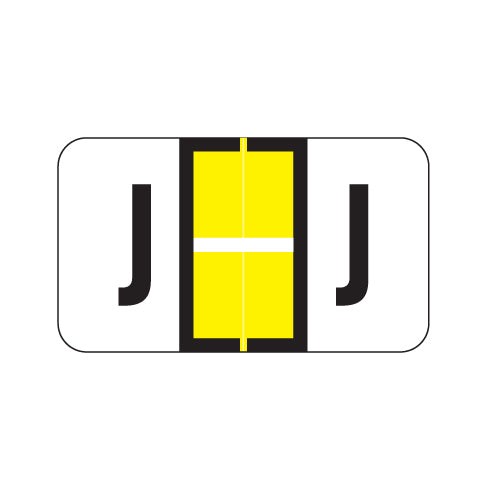POS Alpha "J" Labels, Laminated Stock, 15/16" X 1-5/8" - Roll of 500