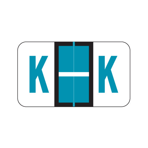 POS Alpha "K" Labels, Laminated Stock, 15/16" X 1-5/8" - Roll of 500