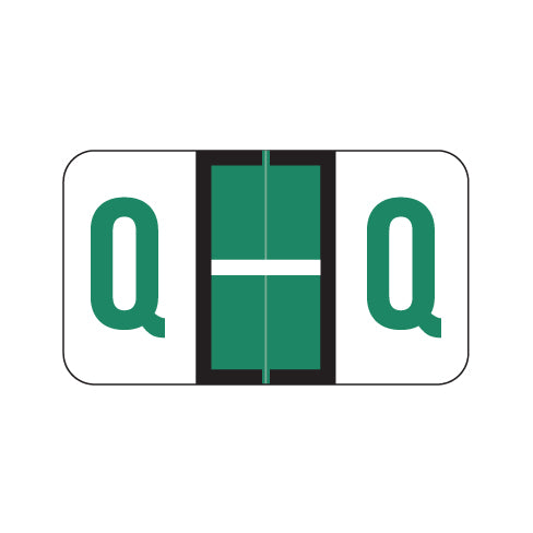 POS Alpha "Q" Labels, Laminated Stock, 15/16" X 1-5/8" - Roll of 500