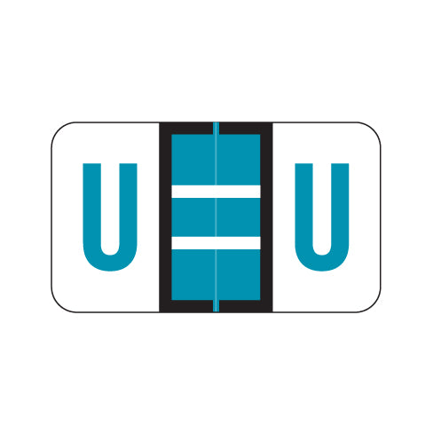 POS Alpha "U" Labels, Laminated Stock, 15/16" X 1-5/8" - Roll of 500