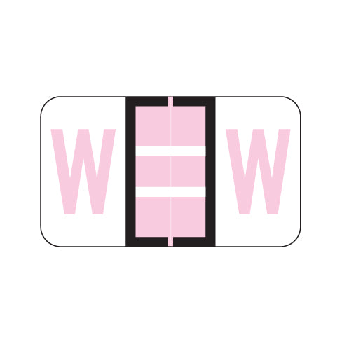 POS Alpha "W" Labels, Laminated Stock, 15/16" X 1-5/8" - Roll of 500