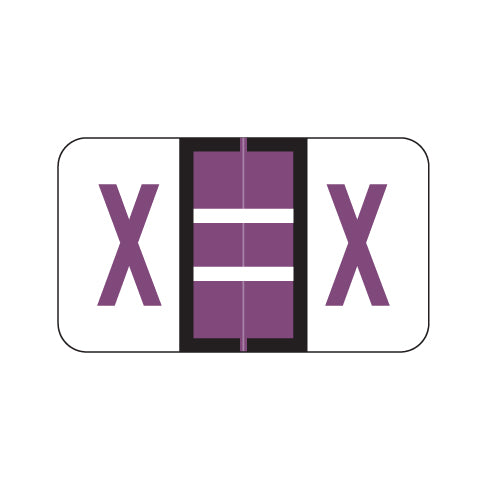 POS Alpha "X" Labels, Laminated Stock, 15/16" X 1-5/8" - Roll of 500