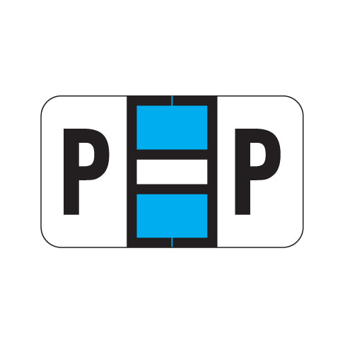 POS 2000 "P" Labels 15/16" X 1-5/8" Laminated- Ring Binder Pack of 240
