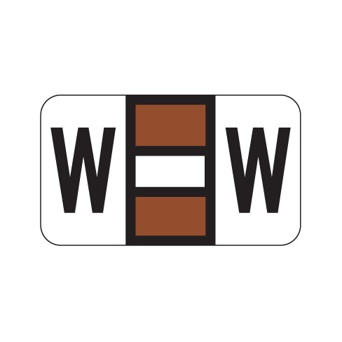 POS 2000 "W" Labels 15/16" X 1-5/8" Laminated- Ring Binder Pack of 240