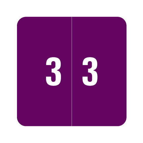 Smead DCC "3" Labels 1-1/2" X 1-1/2" Laminated- Roll of 250