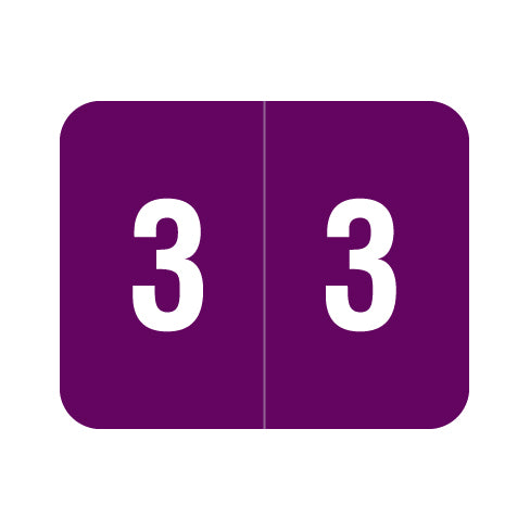 Smead DCCRN "3" Labels 1" X 1-1/4" Laminated- Roll of 500