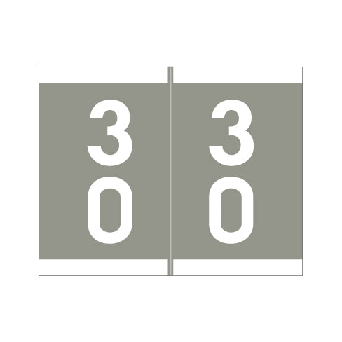 Barkley DSFM Double Digit "30-39" Labels 1-3/16" X 1-1/2 Laminated- Roll of 500