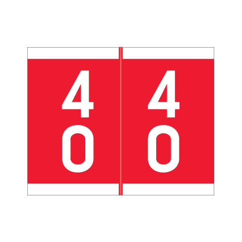 Barkley DSFM Double Digit "40-49" Labels 1-3/16" X 1-1/2 Laminated- Roll of 500