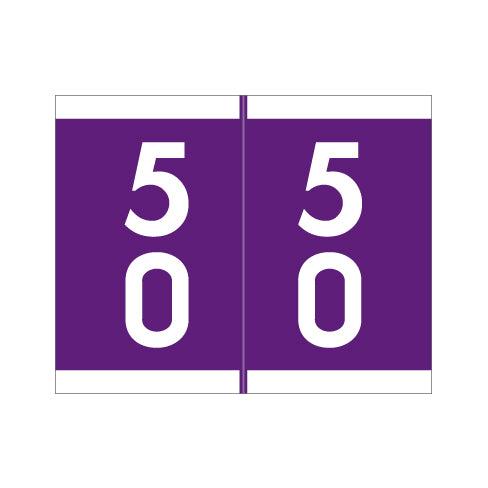 Barkley DSFM Double Digit "50-59" Labels 1-3/16" X 1-1/2 Laminated- Roll of 500