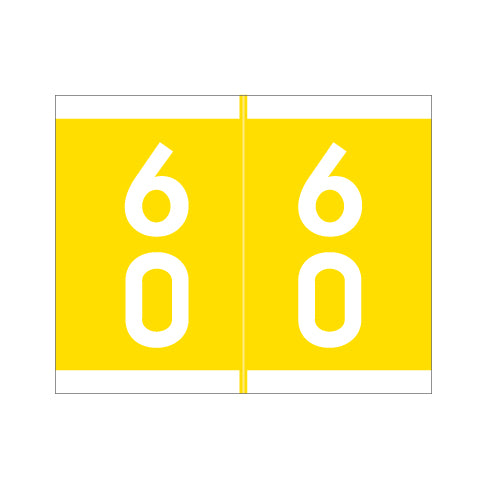 Barkley DSFM Double Digit "60-69" Labels 1-3/16" X 1-1/2 Laminated- Roll of 500