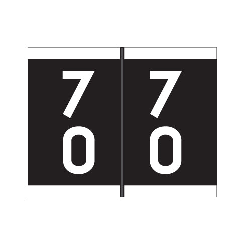 Barkley DSFM Double Digit "70-79" Labels 1-3/16" X 1-1/2 Laminated- Roll of 500