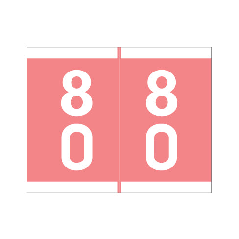 Barkley DSFM Double Digit "80-89" Labels 1-3/16" X 1-1/2 Laminated- Roll of 500