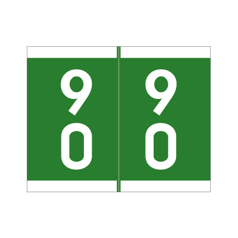 Barkley DSFM Double Digit "90-99" Labels 1-3/16" X 1-1/2 Laminated- Roll of 500