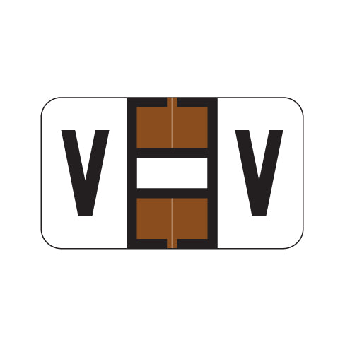 Safeguard 514 "V" Labels 15/16" X 1-5/8" Laminated- Roll of 500