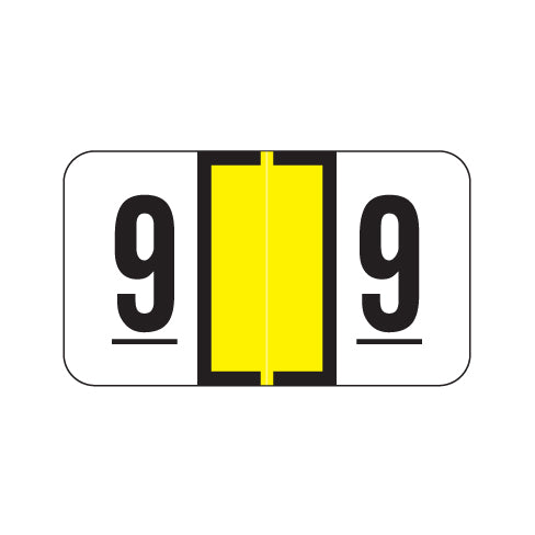 Safeguard "9" Labels 15/16" X 1-5/8" Laminated- Roll of 500