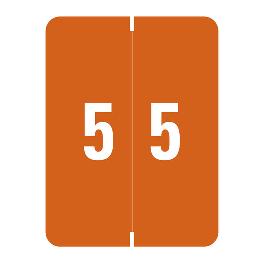 Smead XLCC "5" Labels 2" X 1-1/2" Laminated- Roll of 500